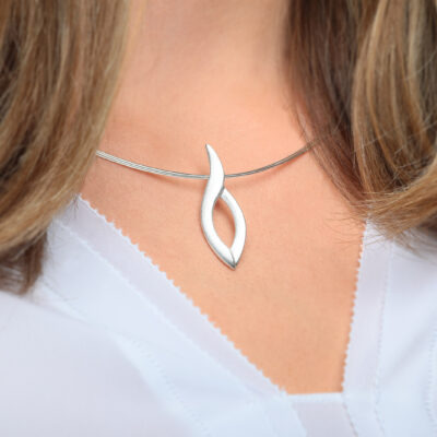 Flamme Anhänger Silber