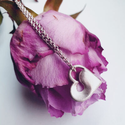 Herz Anhänger Welle Silber