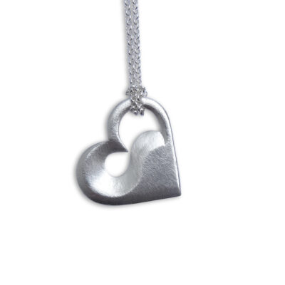 Herz Anhänger Welle Silber